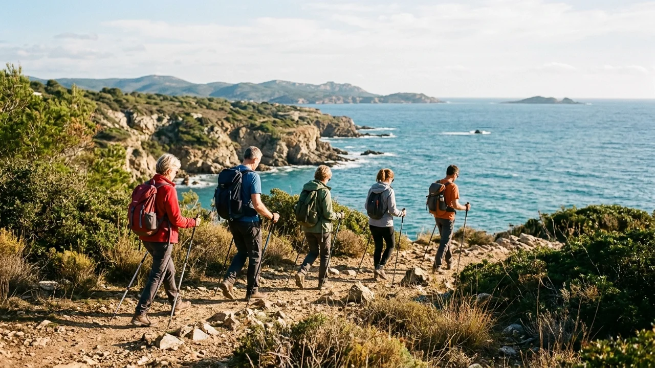 Randonneurs de RANDOLATTES sur les sentiers lagunaires et littoraux du golfe d'Aigues-Mortes à Lattes